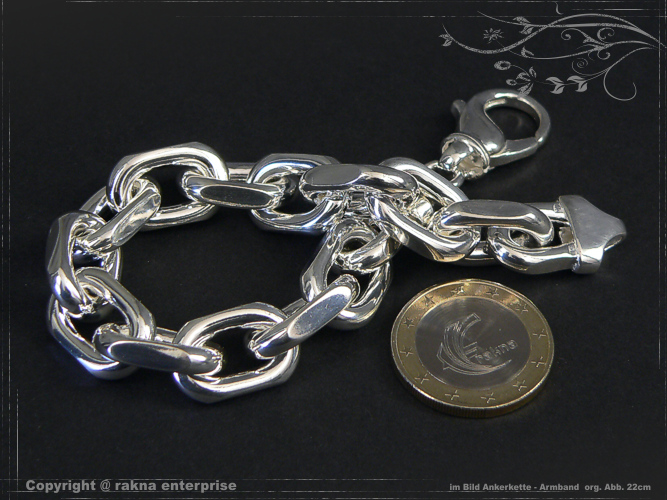 Ankerkette  Armband 12mm 925 Silber massiv