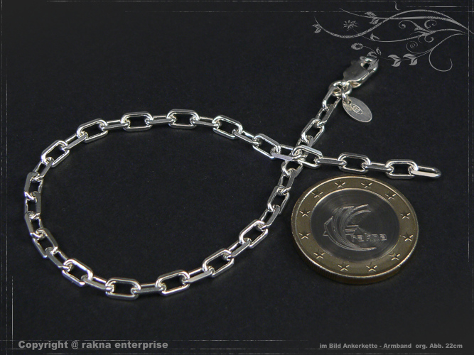 Ankerkette Armband 925 silber 3,8mm massiv