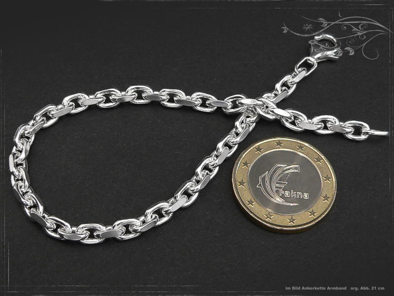 Ankerkette Armband 925 silber 4,5mm massiv