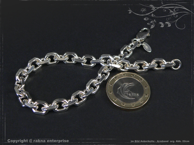Ankerkette Armband 925 silber 6,5mm massiv