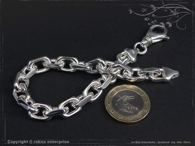 Ankerkette Armband 925 silber 8,0mm massiv