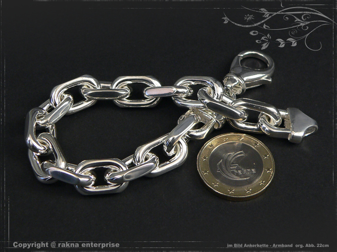 Anchor Chain Bracelet 925 sterling silver 10mm solid