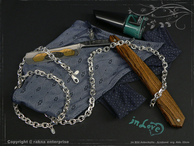 Anchor Chain Bracelet 925 sterling silver 6,5mm  solid