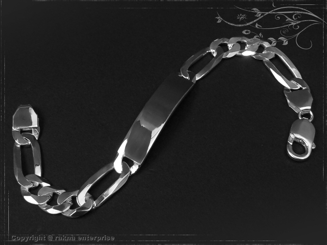 ID-Armband Gravur Armband 925 Sterling Silber Breite 10,0mm  massiv
