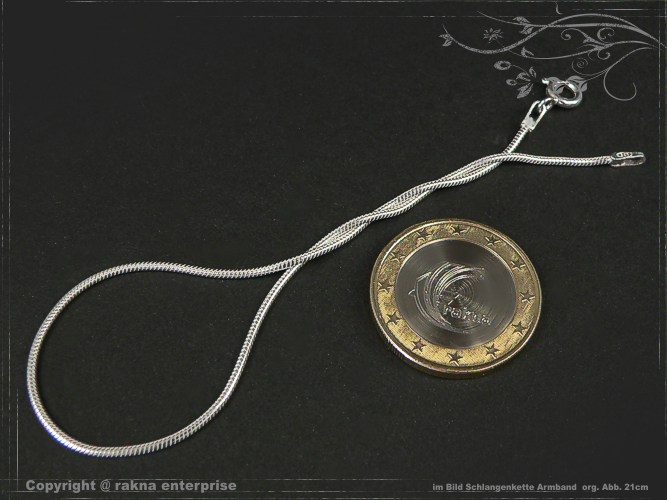 Schlangenkette Armband 925 silber 1,2mm massiv