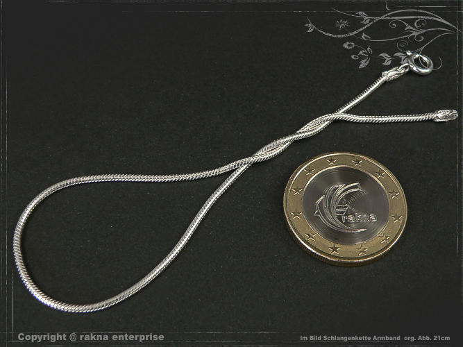 Schlangenkette Armband 925 silber 1,4mm massiv