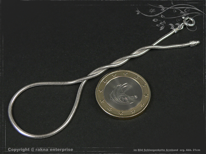 Schlangenkette Armband 925 silber 1,6mm massiv