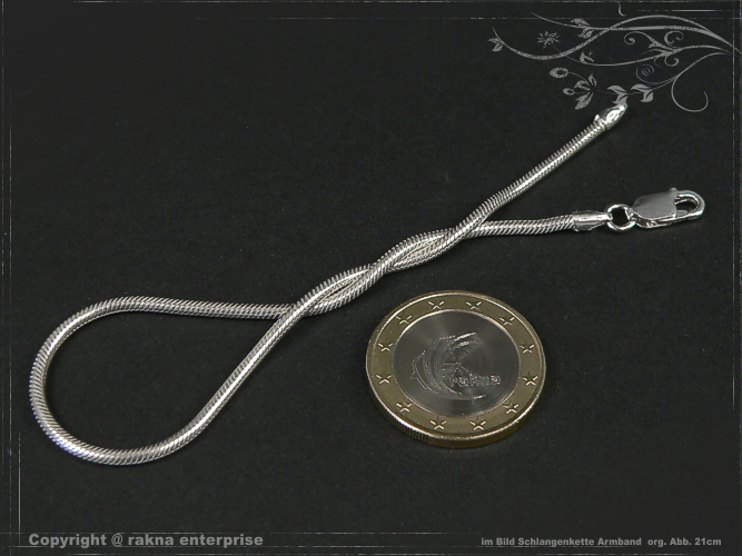 Schlangenkette Armband 925 silber 2mm massiv