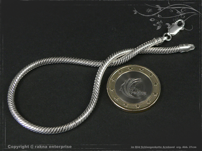 Schlangenkette Armband 3.0mm 925 Sterling Silber massiv