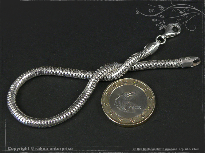 Schlangenkette Armband 4.0mm 925 Sterling Silber massiv
