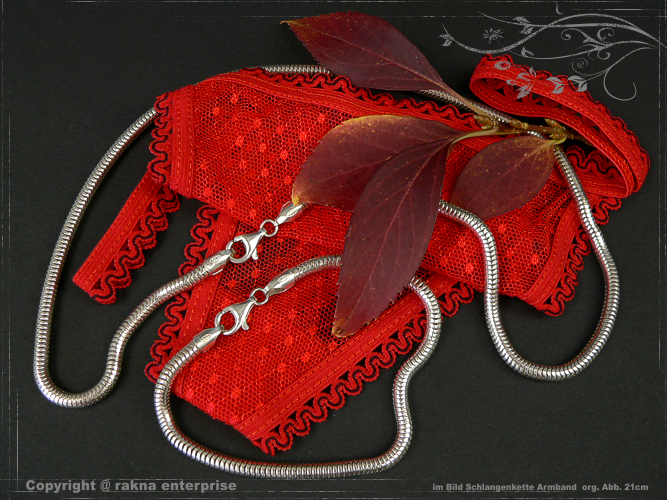 Schlangenkette Armband 925 silber 4mm Kombination
