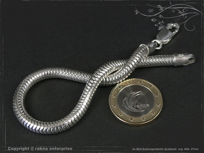 Schlangenkette Armband 5.0mm 925 Sterling Silber massiv