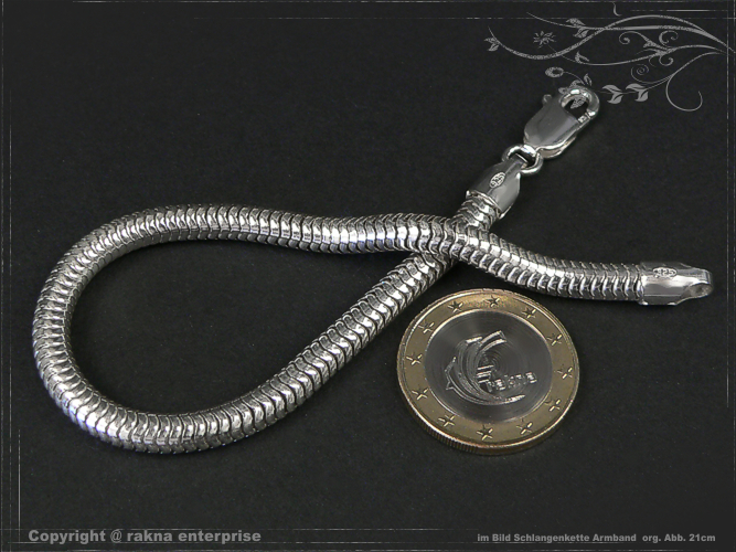 Schlangenkette Armband 6,0mm 925 Sterling Silber massiv