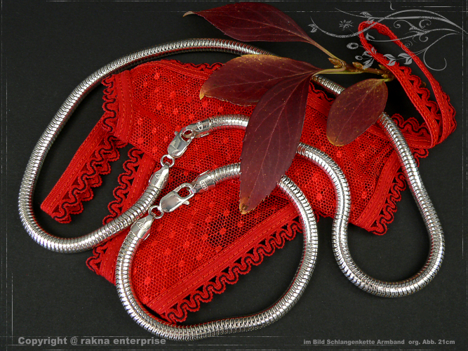 Schlangenkette Armband 925 silber 6mm Kombination