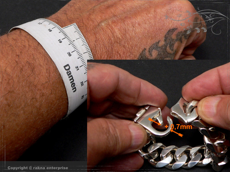 Panzerarmband Silberkette-Armband Länge berechnen