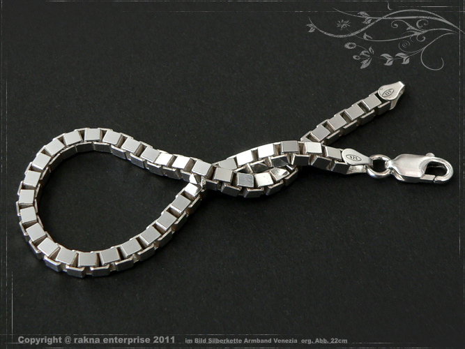 Venezia Armband 925 Sterling Silber Breite 3,8mm  massiv