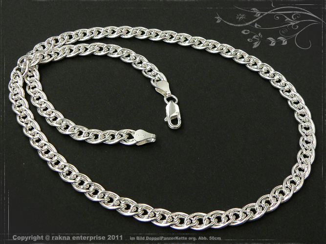 Doppel Panzerketten 925 Sterling Silber Breite 7mm  massiv