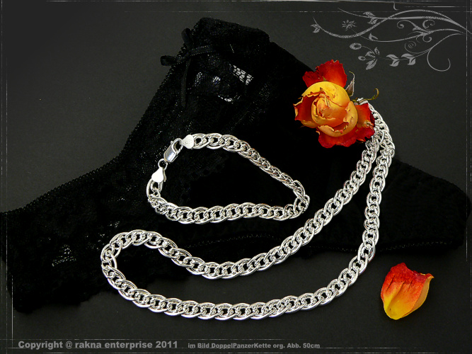 Doppel Panzerketten 925 Sterling Silber Breite 8,5mm  massiv