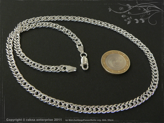 Zwillings Panzerketten 925 Sterling Silber Breite 5,5mm  massiv