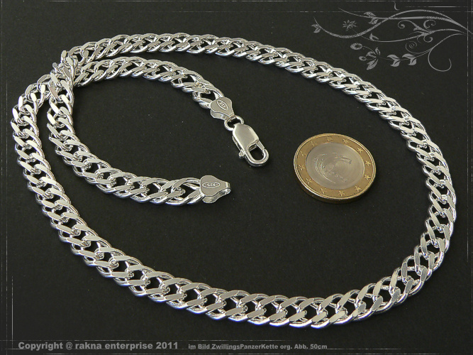 Zwillings Panzerketten 925 Sterling Silber Breite 8mm  massiv