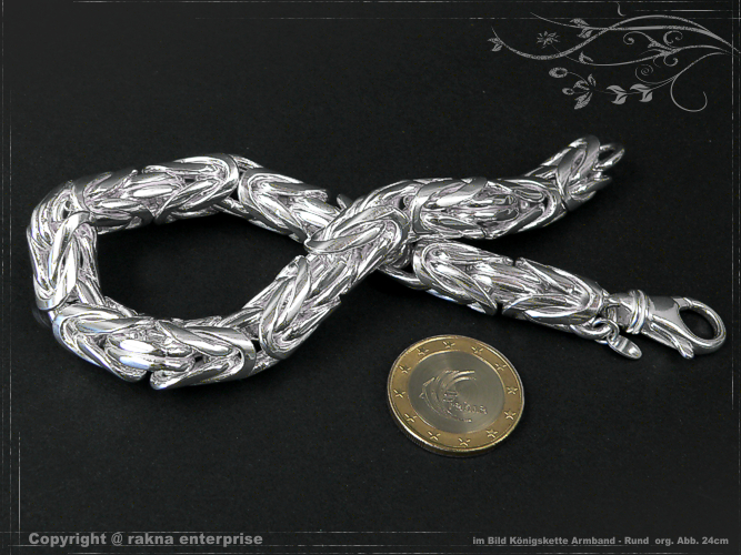 Round Byzantine - Bracelet 925 silver 10mm