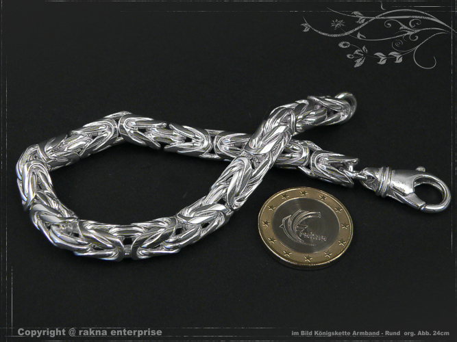 Round Byzantine - Bracelet 925 silver 8,0mm