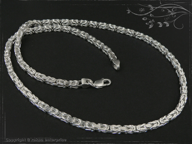 Violetta Secret Solid Silver 925 Byzantine Bracelet – 4.3mm Wide Sterling Silver Chain, Unisex