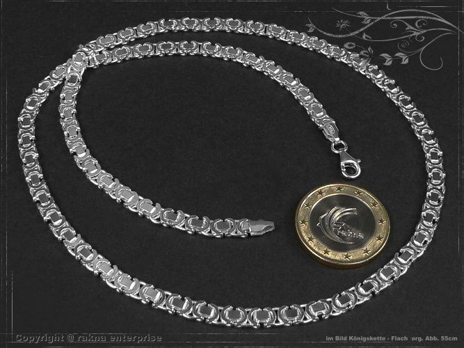 Flat Byzantine - King chain 925 sterling silver width 4,5mm  massiv