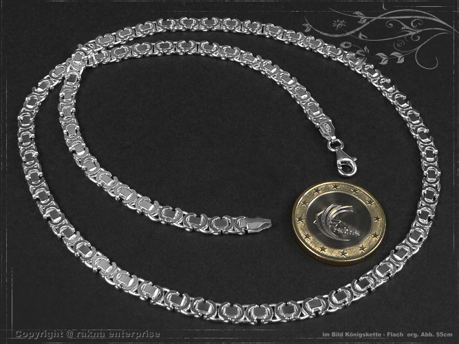 Flache Königsketten 925 Silber Breite 4,5mm massiv