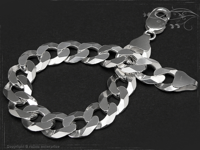 Panzerarmband 12mm 925 Sterling Silber massiv