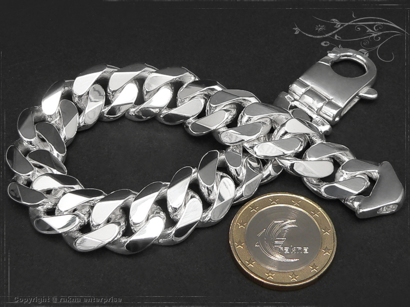 Panzerarmband 16,5mm 925 Sterling Silber massiv