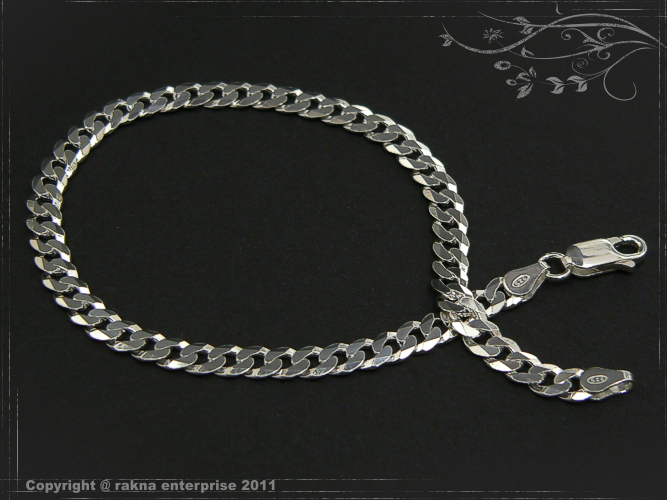 Panzerarmband 5mm 925 Sterling Silber massiv