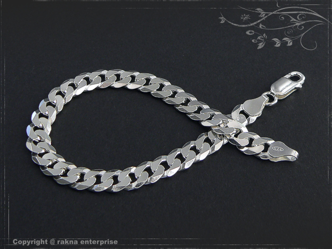 Panzerarmband 7mm 925 Sterling Silber massiv