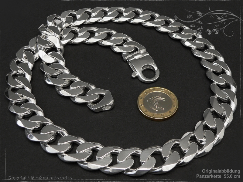 Panzerketten 16,0mm 925 Sterling Silber massiv