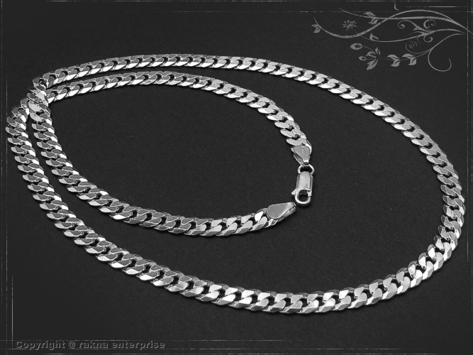 Curb chains 925 sterling silver width 6mm  massiv