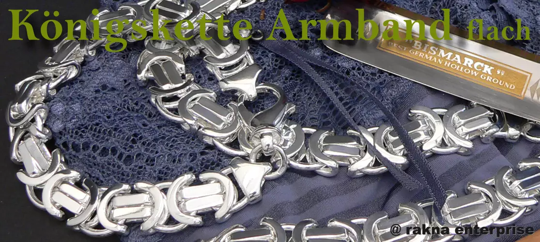 Königskette Armband Silber - Flach massiv 925 Sterling Silber