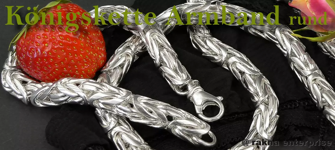 Königskette Armband Typ-Rund massiv 925er Sterling Silber!