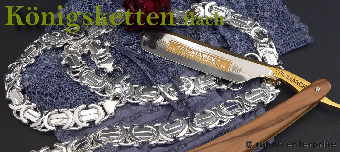 Königskette Silber - Flach massiv 925 Sterling Silber