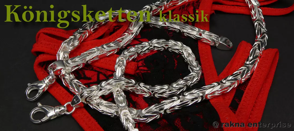 Königskette Silber - massiv 925 Sterling Silber