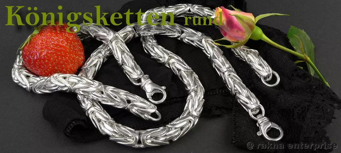 Königsketten Silber - Typ Rund massiv 925 Sterling Silber