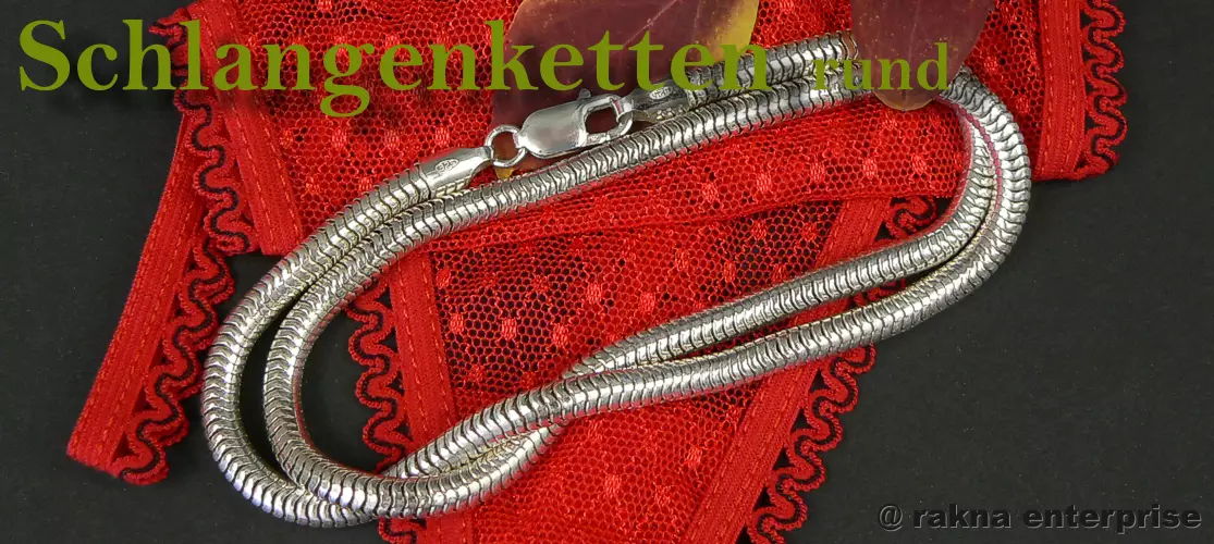 Schlangenkette massiv 925 Sterling Silber Typ-Rund