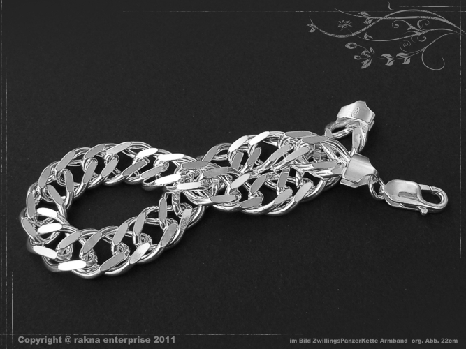 Twin-Curb Chain bracelet B11.0L17